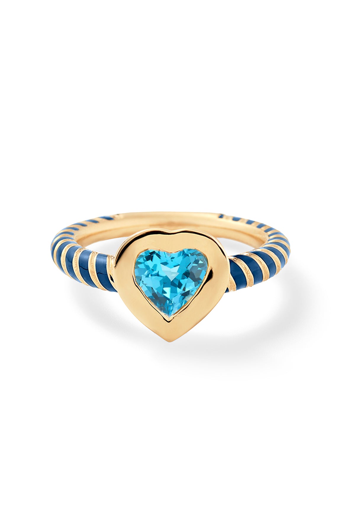 Bezel Streamer Heart Ring