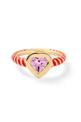 Bezel Streamer Heart Ring