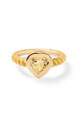 Bezel Streamer Heart Ring