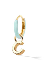 Letter Enamel Huggie - Vert Clair