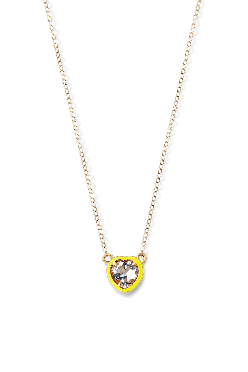 Heart Cocktail Necklace - White Topaz - In Stock