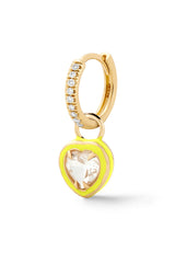 Heart Cocktail Huggie - White Topaz