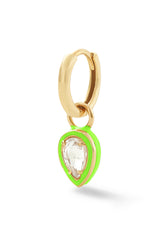 Pear Cocktail Huggie - White Topaz
