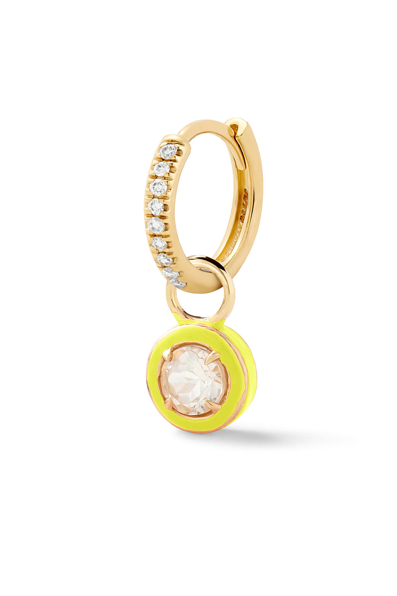 Round Cocktail Huggie - White Topaz