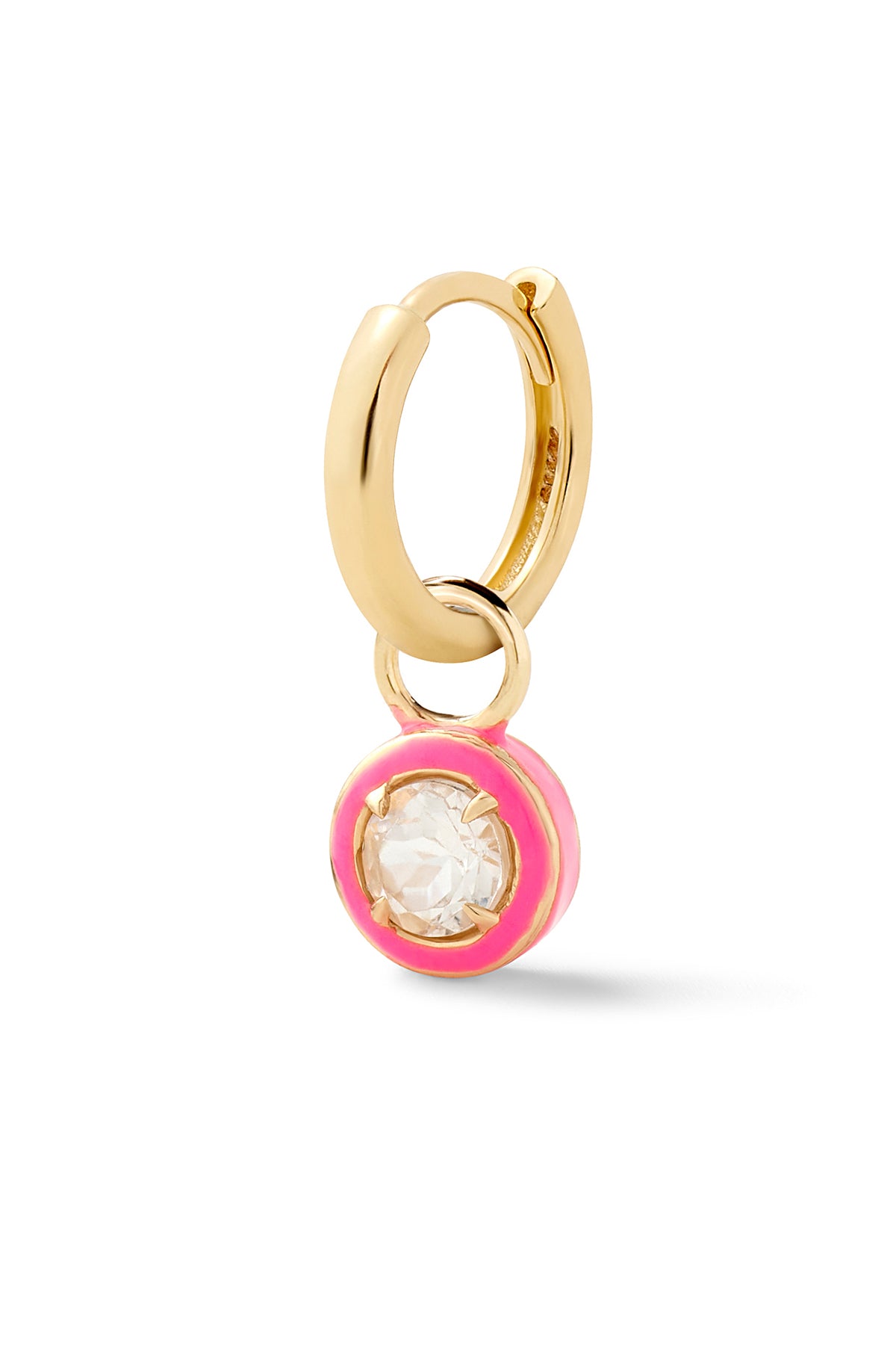 Round Cocktail Huggie - White Topaz