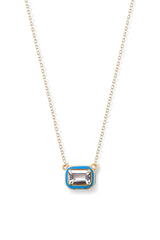 Rectangular Cocktail Necklace - White Topaz - In Stock