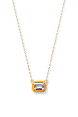 Rectangular Cocktail Necklace - White Topaz - In Stock