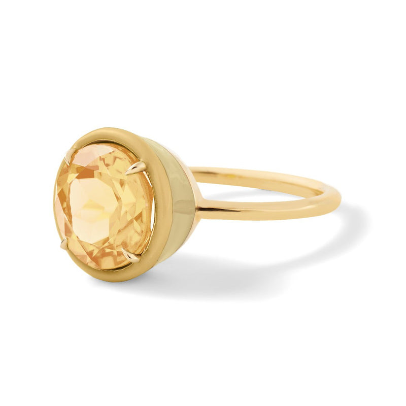 Gold Trippiest heart citrine, enamel & 14kt gold ring, Alison Lou
