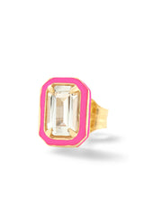 Mini Rectangular Cocktail Stud - White Topaz - In Stock