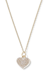Diamond Heart with Enamel Shadow Necklace