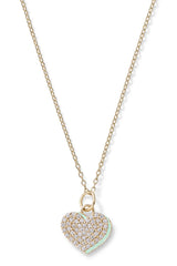 Diamond Heart with Enamel Shadow Necklace
