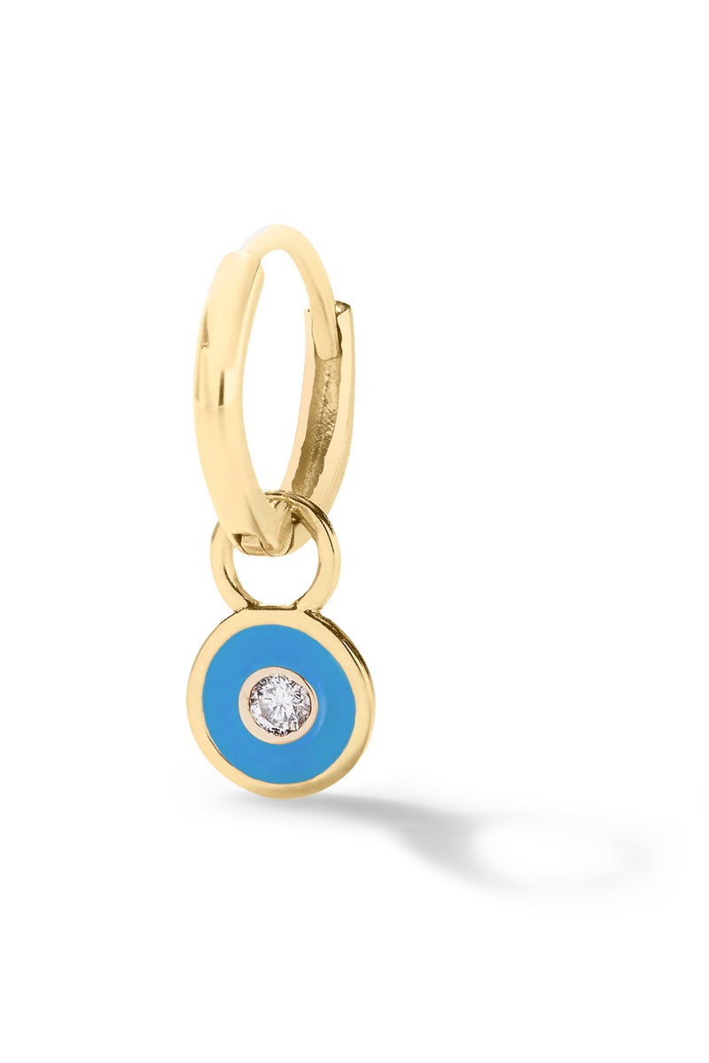 Diamond Enamel Bezel Huggie - In Stock