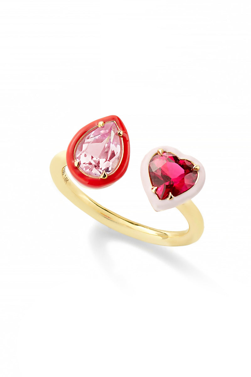 Two-Stone Cocktail Ring: Pear/Heart