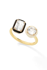 Two-Stone Cocktail Ring: Rectangle/Round - In Stock