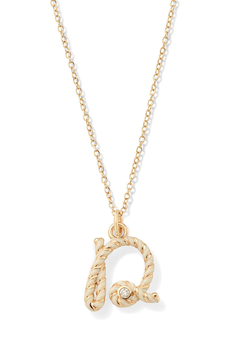 Enamel Letter Streamer Necklace - In Stock