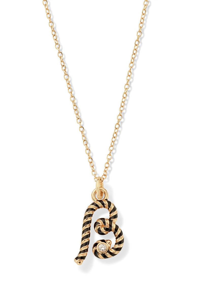 Enamel Letter Streamer Necklace - In Stock