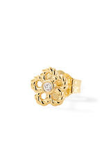 Streamer Flower Diamond Bezel Stud