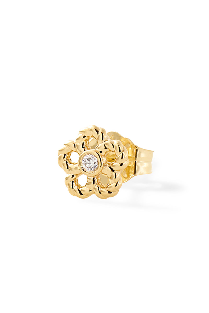 Streamer Flower Diamond Bezel Stud
