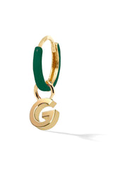 Letter Enamel Huggie - Vert