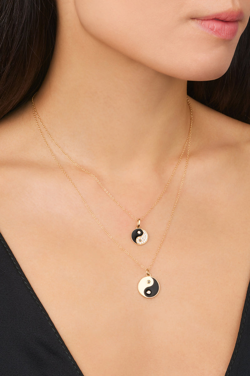 Yin Yang Pave Diamond Necklace