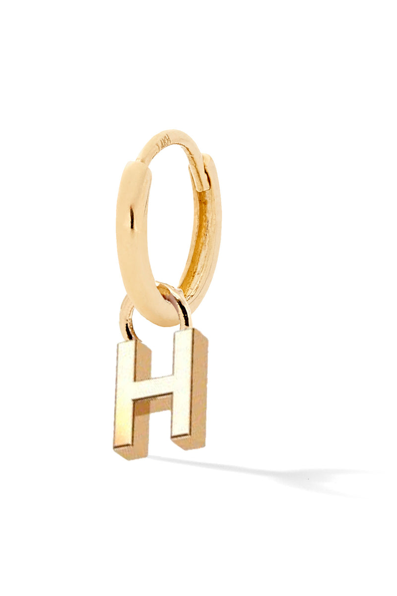 Letter Gold Huggie - In Stock