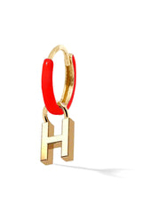Letter Enamel Huggie - Rouge Tomate