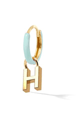 Letter Enamel Huggie - Vert Clair