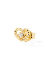 Streamer Heart Diamond Bezel Stud
