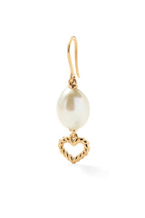 Heart Streamer Pearl Drop Earring