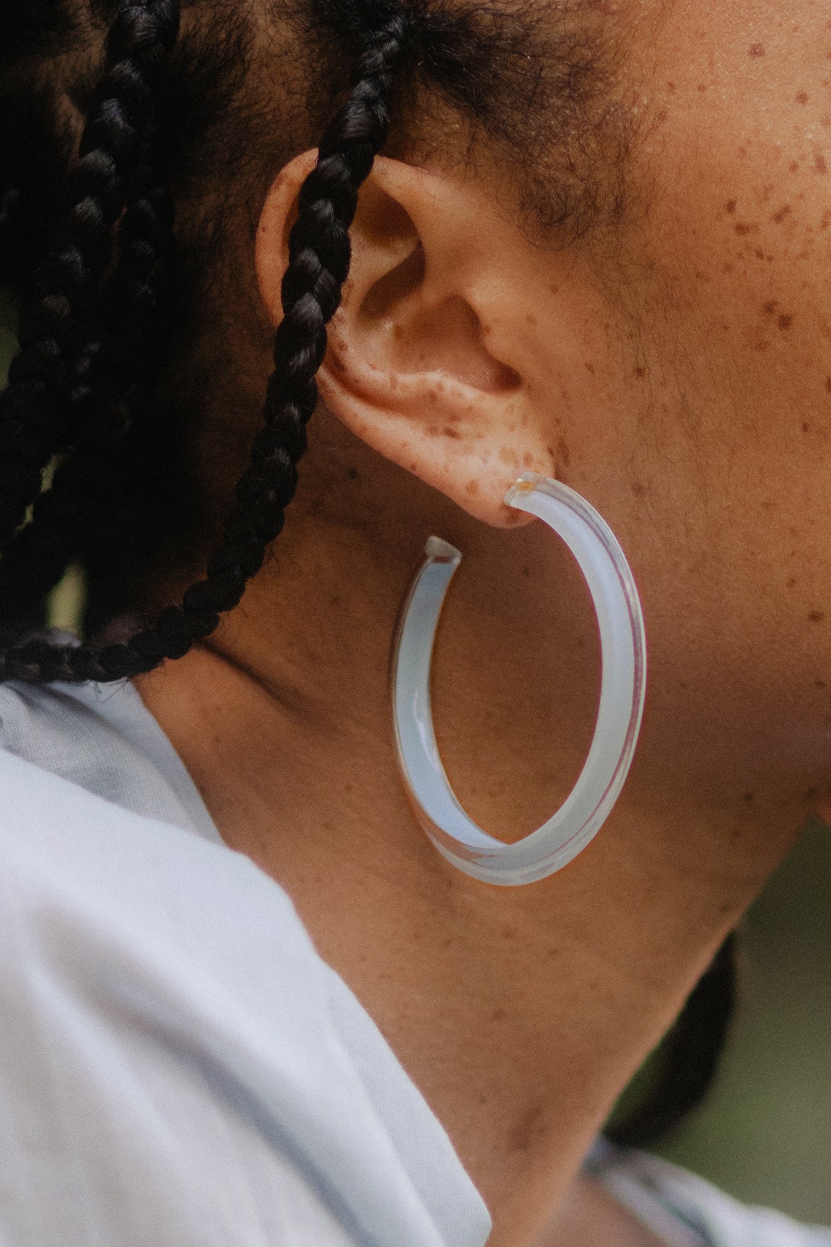 Medium Lucite Jelly Hoop™ Earrings - Ice