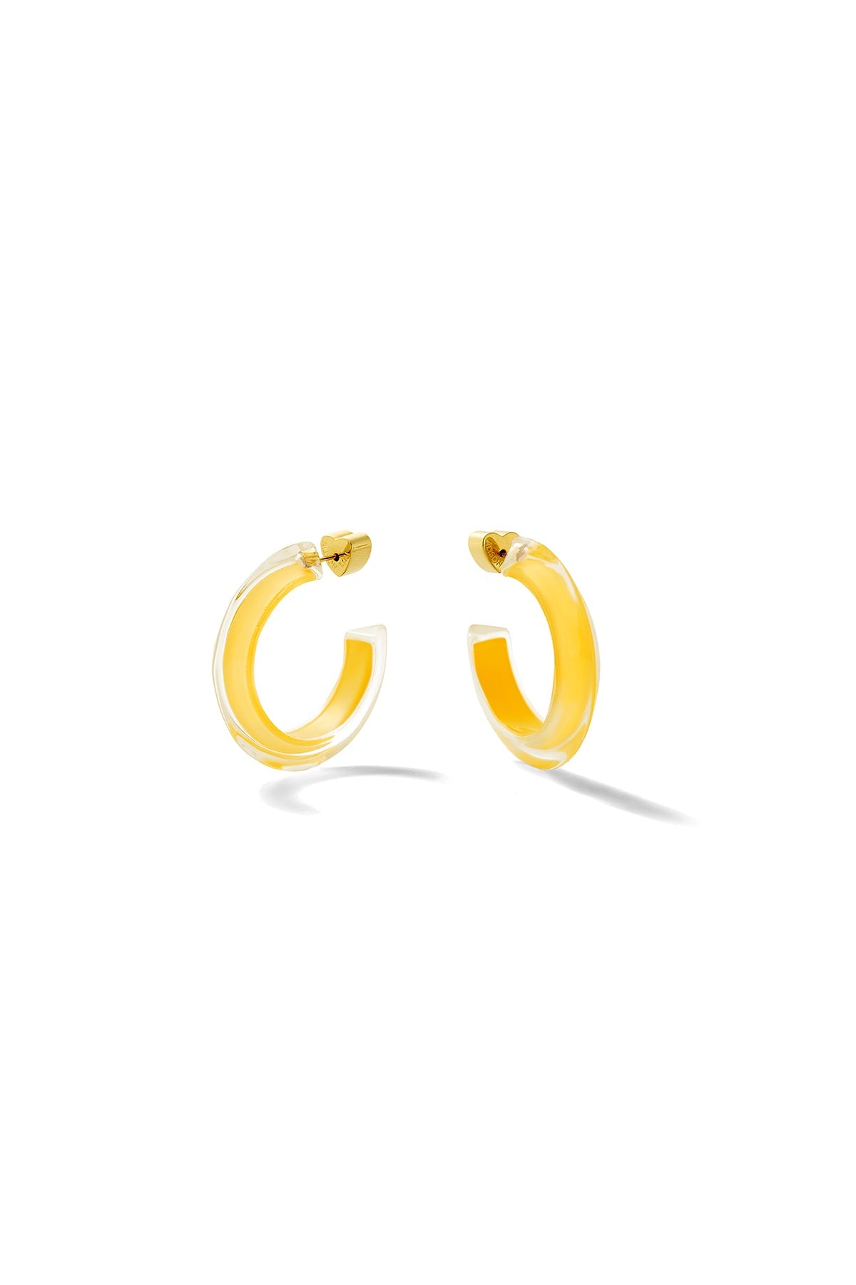 Small Lucite Jelly Hoop™ Earrings in Mustard