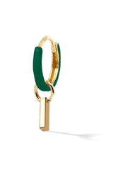 Letter Enamel Huggie - Vert