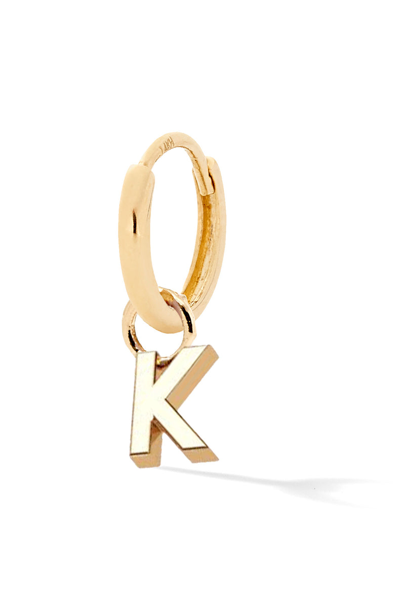 Letter Gold Huggie - In Stock