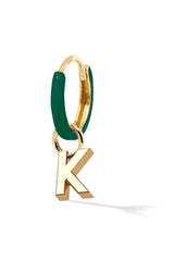 Letter Enamel Huggie - Vert