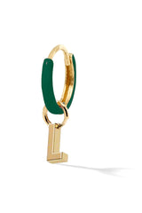 Letter Enamel Huggie - Vert