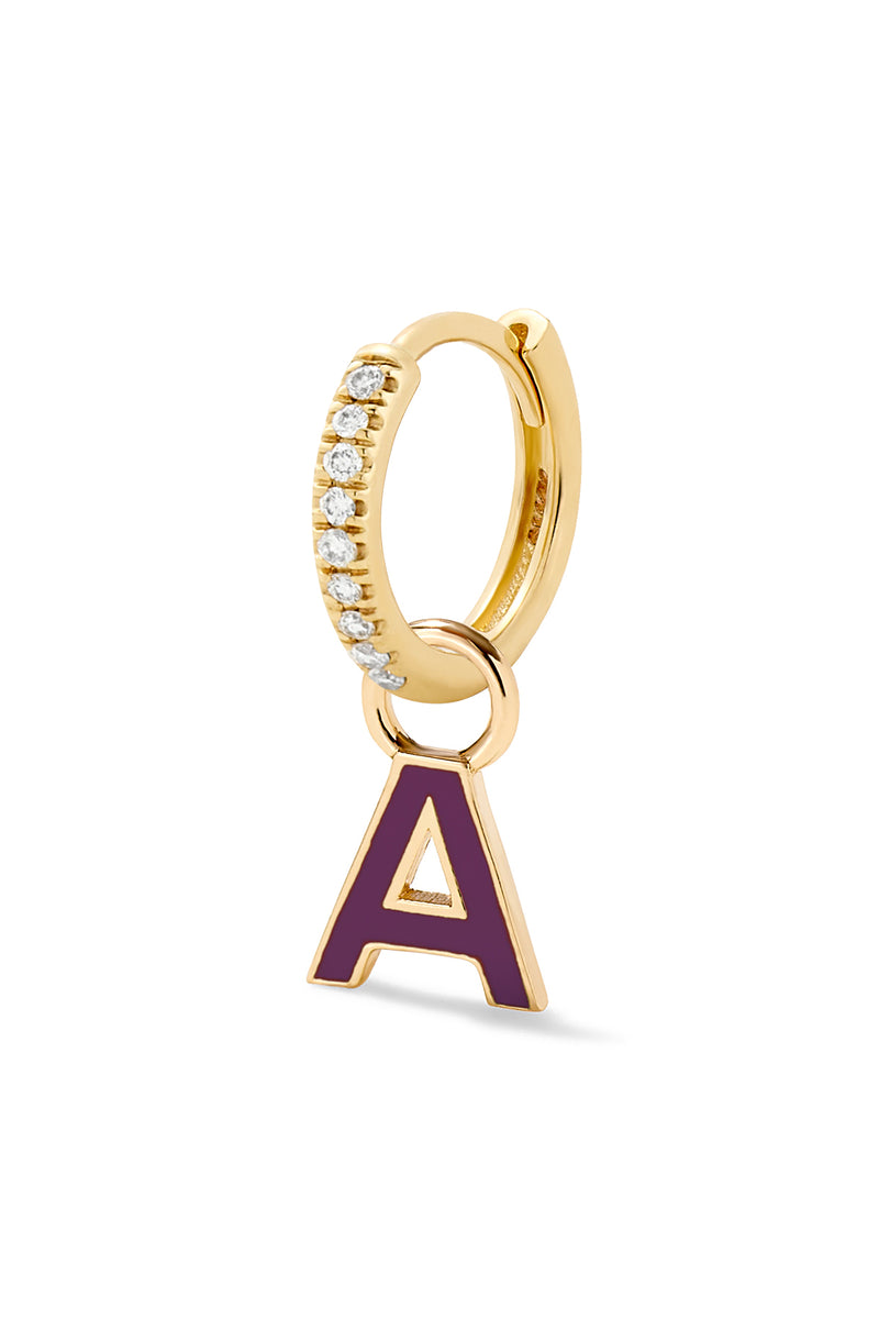 Enamel Letter Huggie