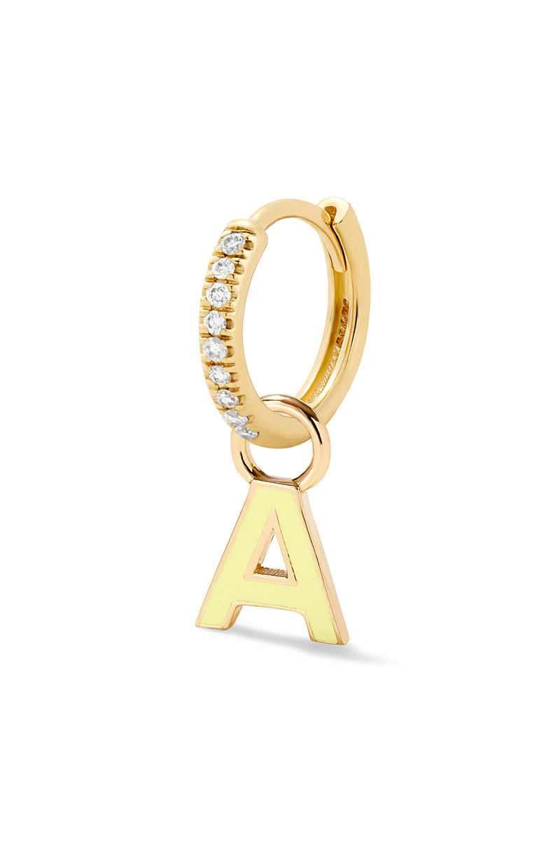 Enamel Letter Huggie