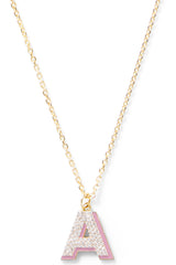 Diamond Letter with Enamel Shadow Necklace