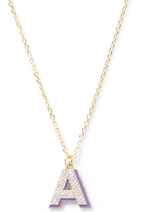 Diamond Letter with Enamel Shadow Necklace