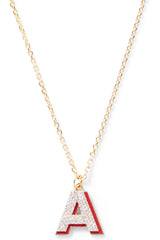 Diamond Letter with Enamel Shadow Necklace