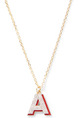 Diamond Letter with Enamel Shadow Necklace - In Stock