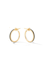 Small Double Enamel Linear Hoop Earrings