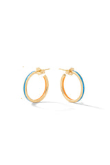 Small Double Enamel Linear Hoop Earrings