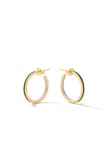 Small Double Enamel Linear Hoop Earrings