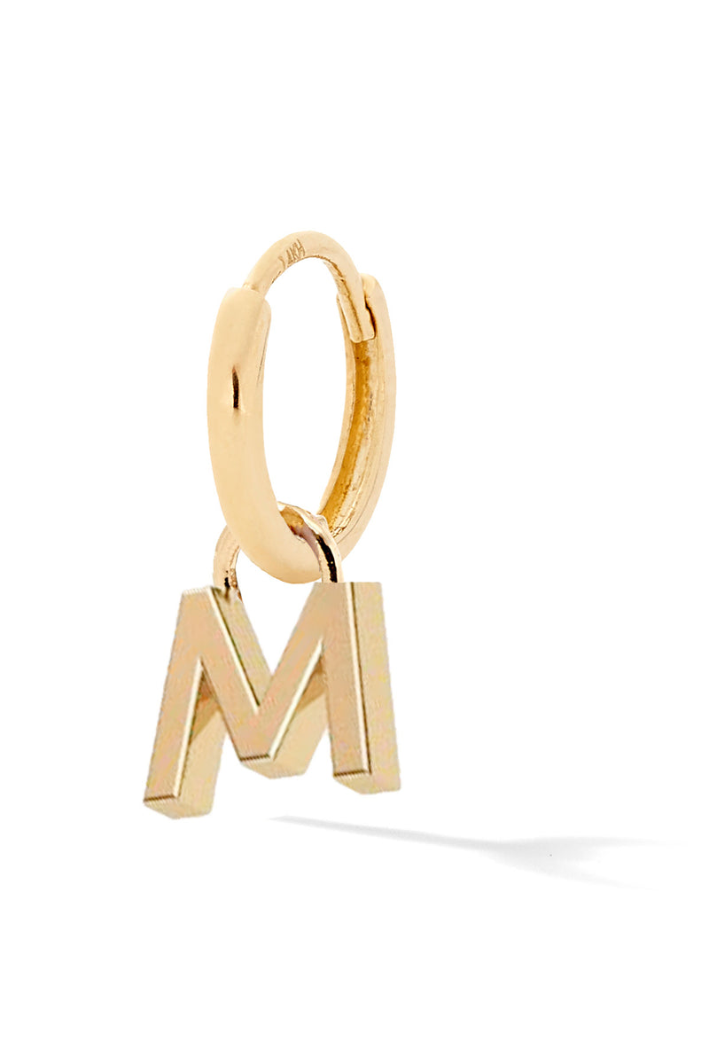 Letter Gold Huggie - In Stock