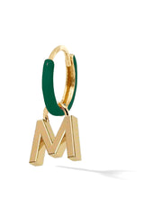 Letter Enamel Huggie - Vert