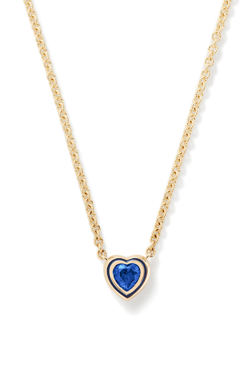 Madison Necklace with Heart Bezel Stone