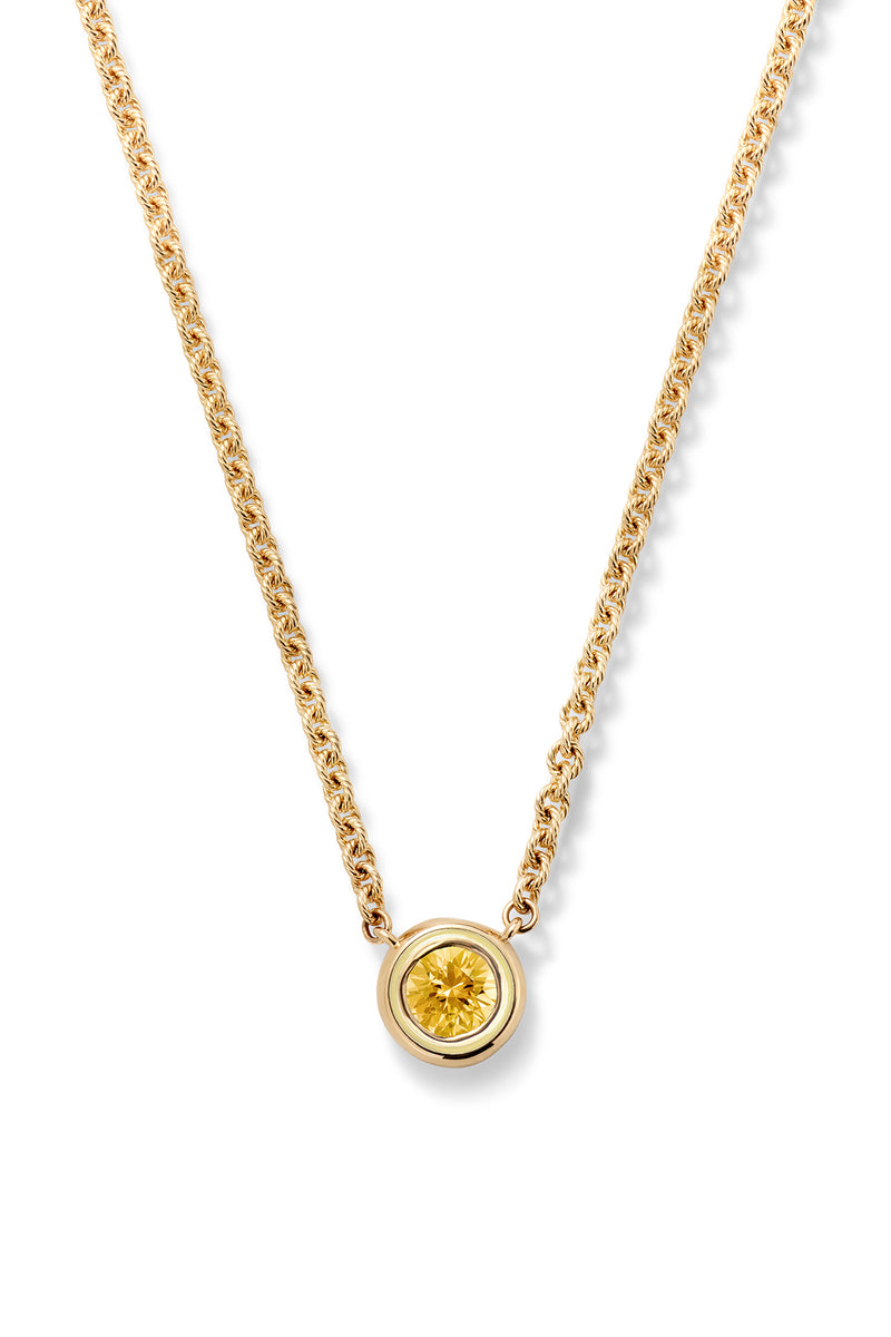 Madison Necklace with Round Bezel Stone