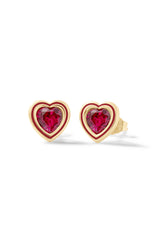 Madison Heart Bezel Stud Earrings