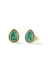 Madison Pear Bezel Stud Earrings